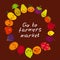 Go to farmers market cute funny kawaii fruit Pear Mangosteen tangerine pineapple papaya persimmon pomegranate lime apricot plum