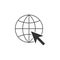 Go To Web icon isolated. Globe and cursor. Website pictogram. World wide web symbol. Flat design