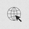 Go To Web icon isolated on transparent background. Globe and cursor. Website pictogram. World wide web symbol