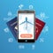 Go Travel Mobile Ticket Booking Concept. Vector