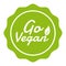 Go Vegan Badge. Vegan Button. Eps10 Vector.