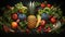 \\\'Go Vegan\\\' concept, promoting plant-based, ethical, and eco-friendly living, with fresh and natural ingredients for a