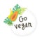 Go vegan. Fruit sticker.