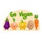 Go Vegan Illustration cute vegetables set