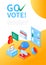 Go vote - modern colorful isometric web banner