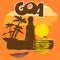 Goa beach flyer with a woman silhouette