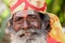 Goa, India - January 2008 - Smiling portrait of an Indian sadhu, holy man