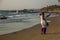 GOA, INDIA - MARCH 4: Happy indian woman is walking at Little Va