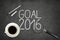 Goal 2016 concept on black blackboard with empty