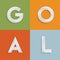 `GOAL` four-letter-word for websites, illustration, vector