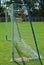 Goal gate on football field, side view