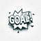 Goal icon comics cloud with halftone shadow, goal shout text in bubble, funnies stylized on transparency background