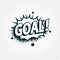 Goal icon comics cloud with halftone shadow, goal shout text in bubble, funnies stylized on transparency background