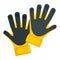 Goal keeper gloves icon, flat style