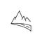 goal, mountain, achievements, nature line icon on white background