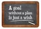 A goal without plan is just a wish - blackboard sign