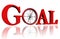 Goal red word and conceptual compass