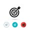 Goal or successful shoot icon collection. Darts target aim sign and symbol for your website design. Vector illustration