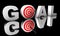 Goal word 3D isolated on black background