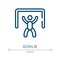 Goalie icon. Linear vector illustration from soccer collection. Outline goalie icon vector. Thin line symbol for use on web and