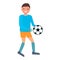 Goalkeeper ball out icon, flat style