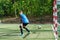 Goalkeeper catches the ball. Stadium goalie sports play ground game, grass soccer keeper man, outdoorsc ompetition