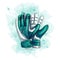 Goalkeeper gloves. Football gloves vector on white background