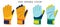 Goalkeeper gloves for playing classic football. Soccer goalie protective gear. Certoon vector on white background