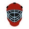 Goalkeeper hockey helmet flat icon