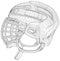 Goalkeeper Hockey Helmet. Wire-frame Outline Drawing Helmet. Vector created of 3d