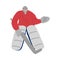 Goalkeeper hockey player man in action. Vector illustration in the flat cartoon style