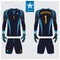 Goalkeeper jersey or soccer kit, long sleeve jersey, goalkeeper glove template design. t-shirt mock up. Front, back view uniform.