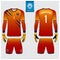 Goalkeeper jersey or soccer kit, long sleeve jersey, goalkeeper glove template design. t-shirt mock up. Front, back view uniform.