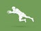 Goalkeeper jumping action, catches the ball graphic vector