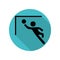 Goalkeeper jumps to ball long shadow icon. Simple glyph, flat vector of arrow icons for ui and ux, website or mobile application