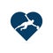 Goalkeeper player heart shape concept logo