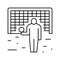 goalkeeper soccer line icon vector illustration