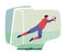 Goalkeeper Wear Football Team Uniform Jump and Catch Ball in Air. Goalie Defend Gates in Soccer Tournament Illustration