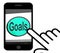 Goals Button Displays Aims Objectives Or Aspirations