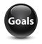 Goals glassy black round button