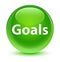 Goals glassy green round button