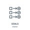 goals icon vector from strategy collection. Thin line goals outline icon vector illustration. Linear symbol