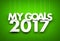 Goals in new year 2017 - word hanging on orange background