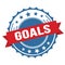 GOALS text on red blue ribbon stamp
