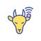 Goat with animal monitoring chip RGB color icon