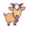 Goat bovine with bell farm animal cartoon