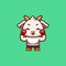 Goat Boxer Cute Creative Kawaii Cartoon Mascot Logo