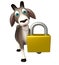 Goat cartoon character with lock