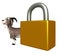 Goat cartoon character with lock