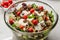 Goat Cheese Salad with Roasted Walnuts,  Cherry Tomatoes and Diced Apple Cubes